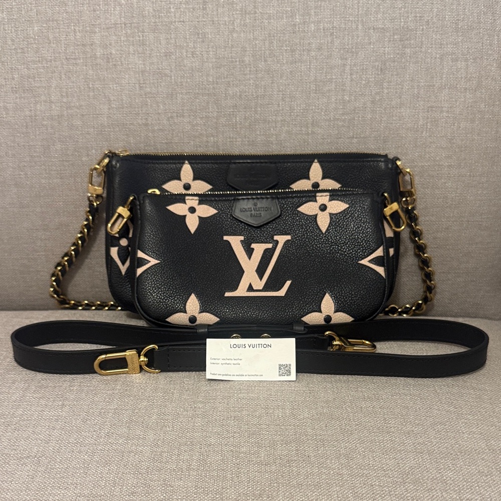 Louis Vuitton Black and Cream Clutch